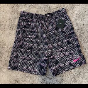 Nike Black and Pink Graphic Shorts